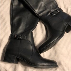 Black Franco Sarto Leather riding boots